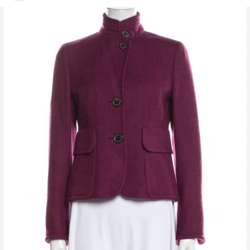 Akris Punto 100% Wool Button-Front Jacket, US 6, Quiet Luxury, Swiss-Made